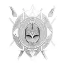 African tribal-inspired technology symbols for forearm tattoo design idea