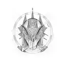 African tribal-inspired technology symbols for forearm tattoo design idea