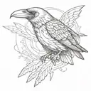 three eyed raven flying tattoo design idea