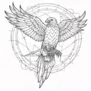 three eyed raven flying tattoo design idea