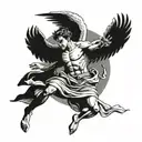 falling angel man tattoo design idea