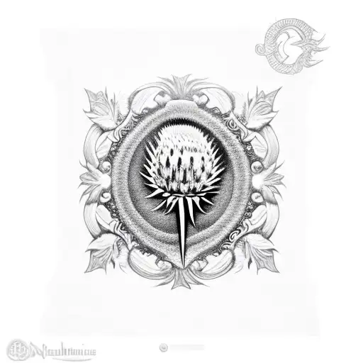 thistle tattoo design idea
