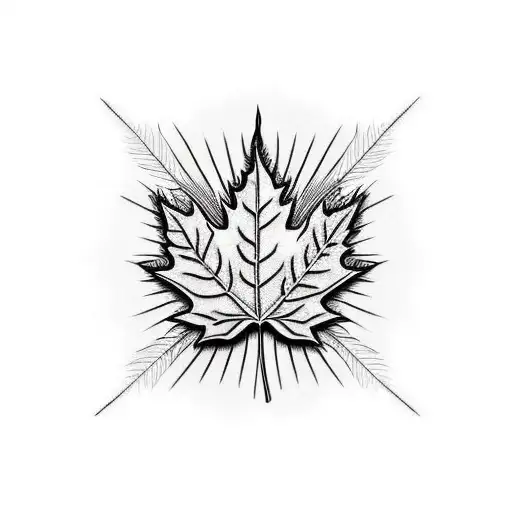 maple leaf and thistle tattoo design idea