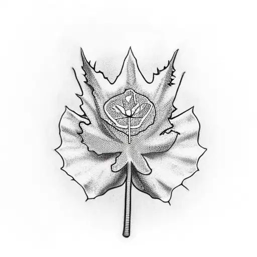 maple leaf, thistle, three leaf clover and a rose interwined tattoo design idea