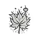 thistle with maple leaf tattoo design idea