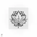maple leaf, thistle, three leaf clover and a rose interwined tattoo design idea