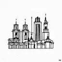 poland architecture scenery tattoo design idea