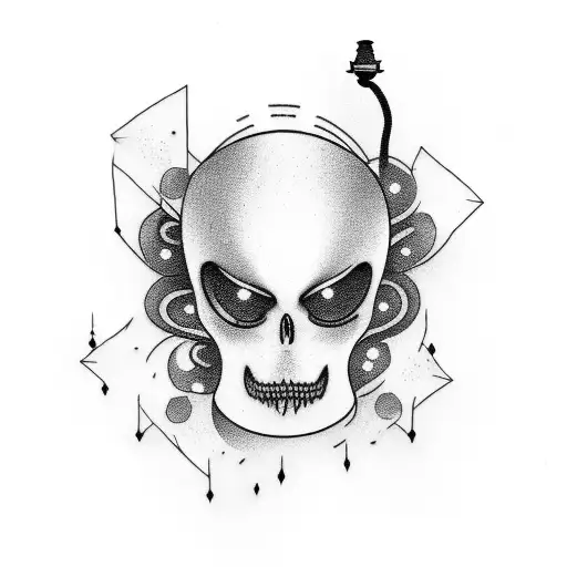 Old lamp with a ghost trapped inside tattoo design idea