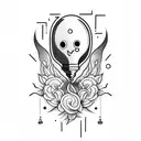 Old lamp with a ghost trapped inside tattoo design idea