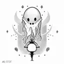 Old lamp with a ghost trapped inside tattoo design idea