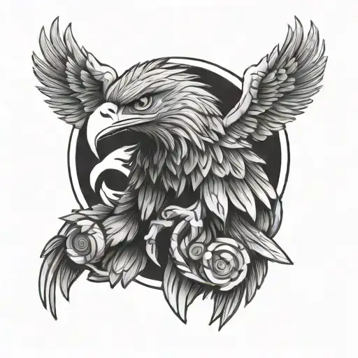 eagle and minotaure  tattoo design idea