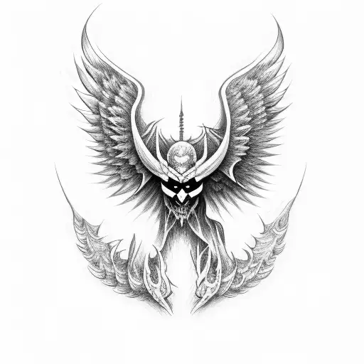 demon angel wings tattoo design idea