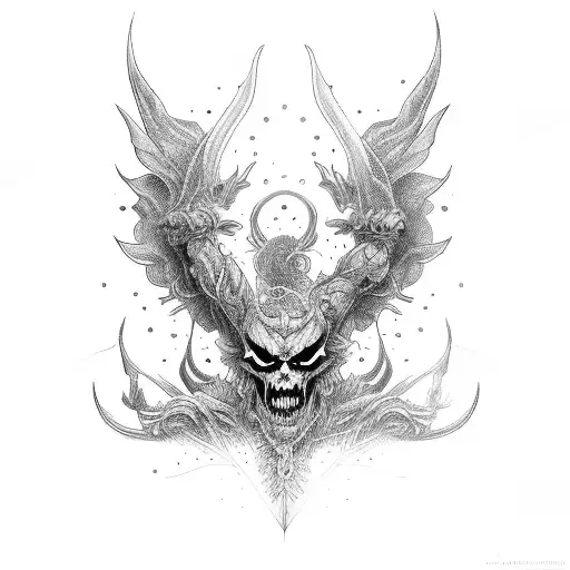 demon wing tattoo design idea