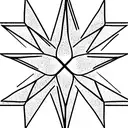 regular four-pointed star; thin lines; points tattoo design idea