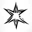 regular four-pointed star; thin lines; points tattoo design idea