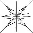 regular four-pointed star; thin lines; points tattoo design idea