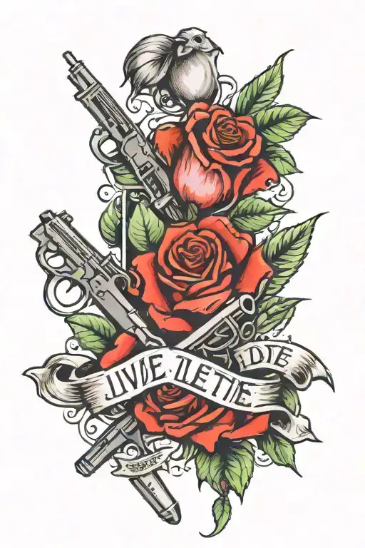 live and let die " wrote roses and guns n roses tattoo design idea