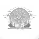 Willow tree tattoo design idea