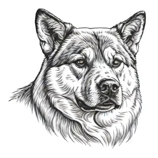 Akita dog tattoo design idea
