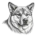 Akita dog tattoo design idea