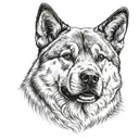Akita dog tattoo design idea