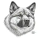 Akita dog tattoo design idea