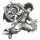 Combine elements of Naruto, Sasuke, and Obito in a reaper death seal design tattoo design idea