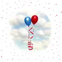 Floating red balloons in a cloudy sky tattoo design idea