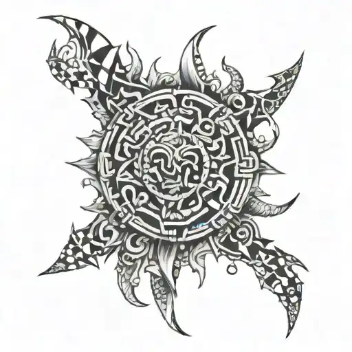 aggressive ancient ages colourful tattoo design idea