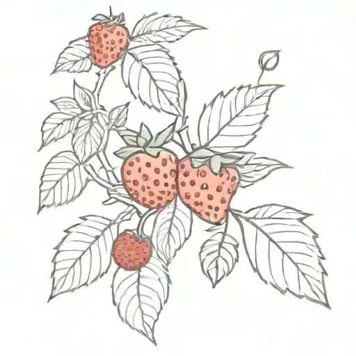 a strawberry, blueberry, and raspberry vine, with added blossoms and more berries tattoo design idea