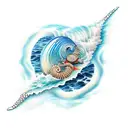 beach with waves  tattoo design idea