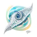 beach with waves  tattoo design idea