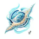 beach with waves  tattoo design idea