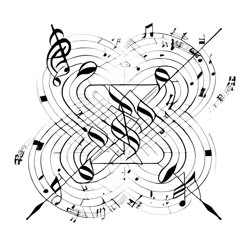 A software code transformed into musical notes tattoo design idea