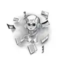 A software developer coding while surrounded by musical notes tattoo design idea