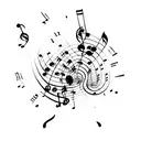 A software code transformed into musical notes tattoo design idea