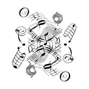 A software code transformed into musical notes tattoo design idea