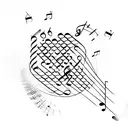 A software code transformed into musical notes tattoo design idea