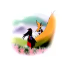 Fox fireweed raven Yukon tattoo design idea