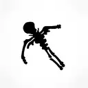 skeleton peace sign tattoo design idea