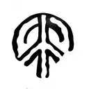 skeleton peace sign tattoo design idea