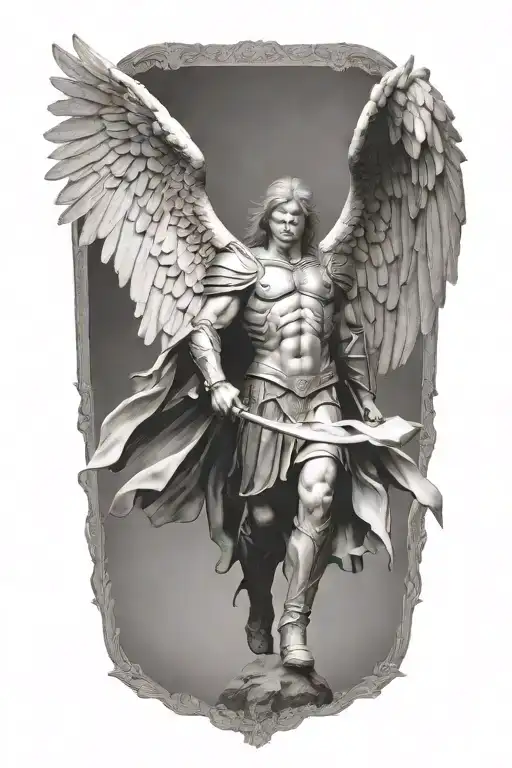 archangel Michael tattoo design idea