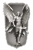archangel Michael tattoo design idea