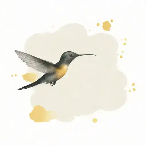  small black and gold hummingbird 42  tattoo design idea