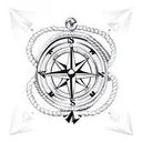 Anchor with rope and a compass tattoo design idea