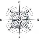 Anchor with rope and a compass tattoo design idea