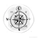 Anchor with rope and a compass tattoo design idea