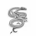 Switchblade with a snake as handle and fern in the back tattoo design idea