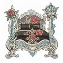 princess bed tattoo design idea