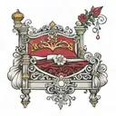 princess bed tattoo design idea